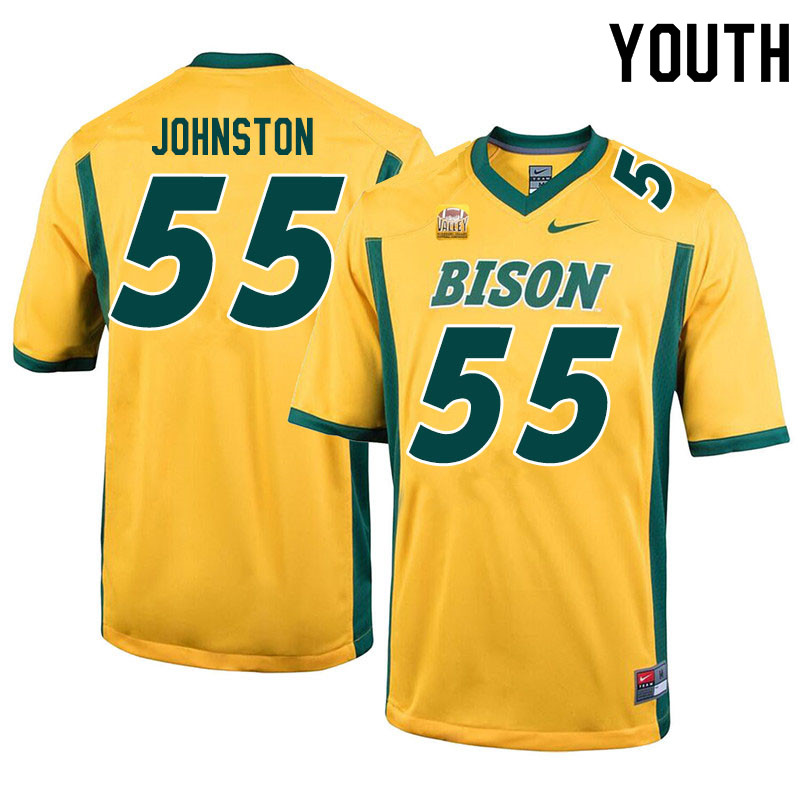 Youth #55 Hayden Johnston North Dakota State Bison College Football Jerseys Sale-Yellow - Click Image to Close